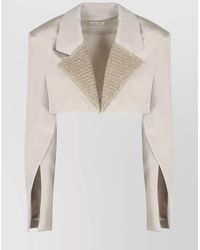 The Mannei - Silk Cropped Blazer - Lyst