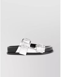 Jil Sander - Leather Sandals Metallic Finish - Lyst