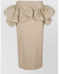 Max Mara - High Waist Skirt Back Slit Ruffles - Lyst