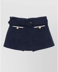Self-Portrait - Boucle Skort Mini Skirt Belted Pockets - Lyst
