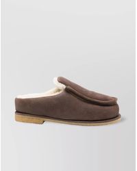 JW Anderson - Round Toe Suede Loafers With Rubber Sole - Lyst