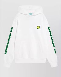 Barrow - Hooded Top Graphic Sleeves Ribbed Trims - Lyst