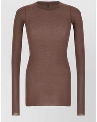 Rick Owens - Long Sleeve Rib Knit Sheer Top - Lyst
