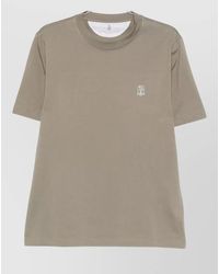 Brunello Cucinelli - Cotton Logo-Embroidered Crew-Neck T-Shirt - Lyst
