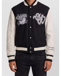 Off-White c/o Virgil Abloh - Virgin Wool Regular-Fit Bomber Jacket - Lyst