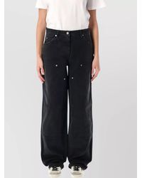 Golden Goose - Denim Distressed Wide-Leg Trousers - Lyst