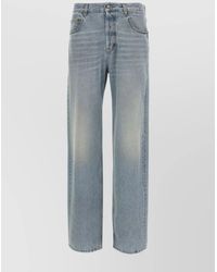 Saint Laurent - Stonewashed Denim Trousers With Front And Back Pockets - Lyst
