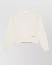 A.P.C. - Knit Cardigan Long Sleeves Ribbed Cuffs Hem - Lyst