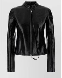 Courreges - Vinyl-Effect Biker Jacket - Lyst