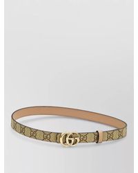 Gucci - Reversible Canvas Leather Skinny Belt - Lyst