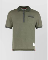 Thom Browne - Cotton Knit Short-Sleeve Polo Shirt - Lyst