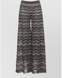 D.exterior - Chevron Metallic Sheer Wide Leg Pants - Lyst