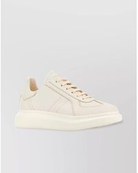 McQueen - Leather Sneakers With Round Toe And Flat Sole - Lyst