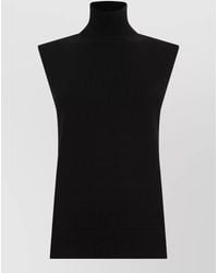 TOTEME - Silk Wool Sleeveless Turtleneck Top - Lyst