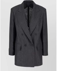 Max Mara - Linen Blazer Button Detailing Longline Silhouette - Lyst