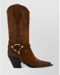 Sonora Boots - Suede Leather Belt Boots - Lyst