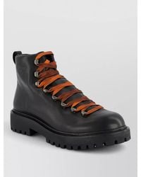 Prada - Leather Lace-Up Ankle Boots - Lyst