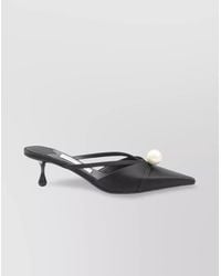 Jimmy Choo - Pearl-Embellished Satin Mules - Lyst