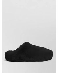 LA ROSE - Faux Fur Flat Sole Open Back Slippers - Lyst