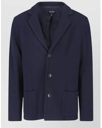 Giorgio Armani - Virgin Wool Single Breasted Coat - Lyst