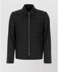Givenchy - Wool Logo Print Shirt Jacket - Lyst