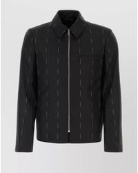 Givenchy - Wool Logo Print Shirt Jacket - Lyst