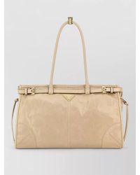 Prada - Na Calf Leather Tote Bag - Lyst
