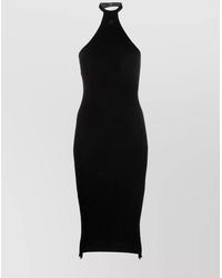 Courreges - Ribbed Sleeveless Halterneck Midi Dress - Lyst