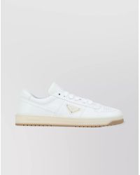 Prada - Low-Top Rubber Sole Sneakers With Perforated Toe Cap - Lyst