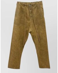 Uma Wang - Textured Denim Pants Belt Loops Drawstring Waist - Lyst