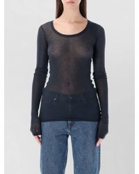 American Vintage - Cotton Long-Sleeve Fitted T-Shirt - Lyst