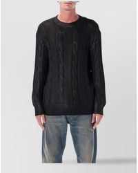 DIESEL - Cable Knit Crew Neck Sweater - Lyst