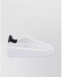 Hogan - Low Top Leather Sneakers With Platform Sole - Lyst
