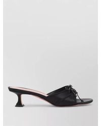 AMINA MUADDI - Eleonora Bow Detail Satin Open Mules - Lyst