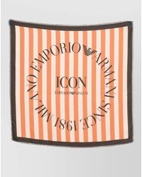 Emporio Armani - Striped Silk Foulard - Lyst