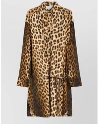Sportmax - Cinema Shirt Dress Leopard Print Waist Tie - Lyst