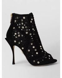 Dolce & Gabbana - Crystal-Embellished Ankle Boots - Lyst