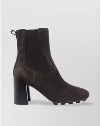 Hogan - Round Toe Block Heel Ankle Boots - Lyst