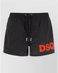 DSquared² - Printed Polyester Swim Shorts Elastic Waistband - Lyst
