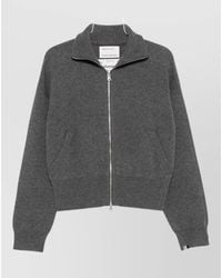 Extreme Cashmere - Cropped High Neck Cashmere Knit Cardigan - Lyst