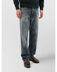 1989 STUDIO - Denim Pants With Belt Loops And Faded Wash - Lyst