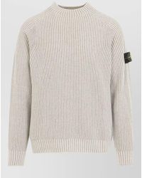 Stone Island - Two-Tone Ribbed Cashmere Crew-Neck Jumper - Lyst