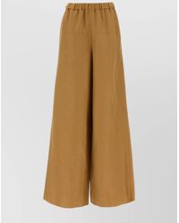 Max Mara - Linen Silk Wide Leg Trousers - Lyst