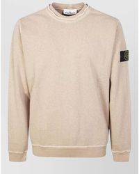 Stone Island - Crewneck Sweatshirt Long Sleeves Ribbed Trims - Lyst