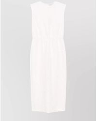 Harris Wharf London - Cotton Gathered Midi Dress - Lyst