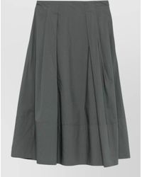 Woolrich - Cotton Midi Skirt High Waist Buttons - Lyst