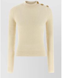 Balmain - Cashmere-Blend Ribbed Slim-Fit Crew-Neck Jumper - Lyst