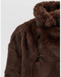 Thelatest - Oversized Double-Breasted Faux Fur Coat - Lyst