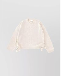 Ganni - Knitwear With Crew Neck And Side Ties - Lyst