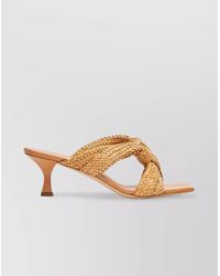Casadei - Braided Straps Kitten Heel Square Toe Sandals - Lyst